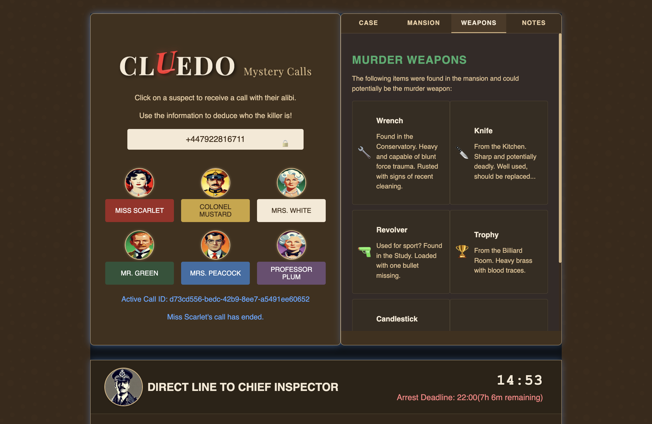 Cluedo Cluedeo Calls